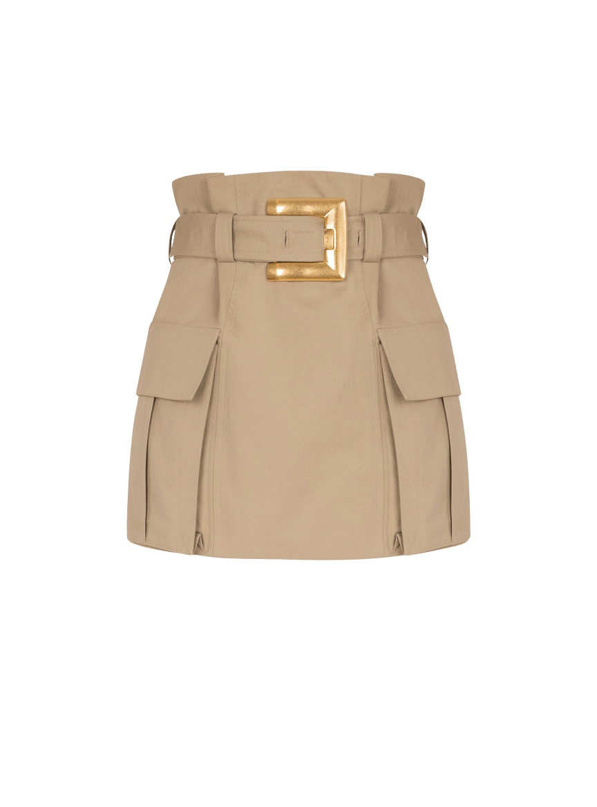 High-waisted gabardine skirt