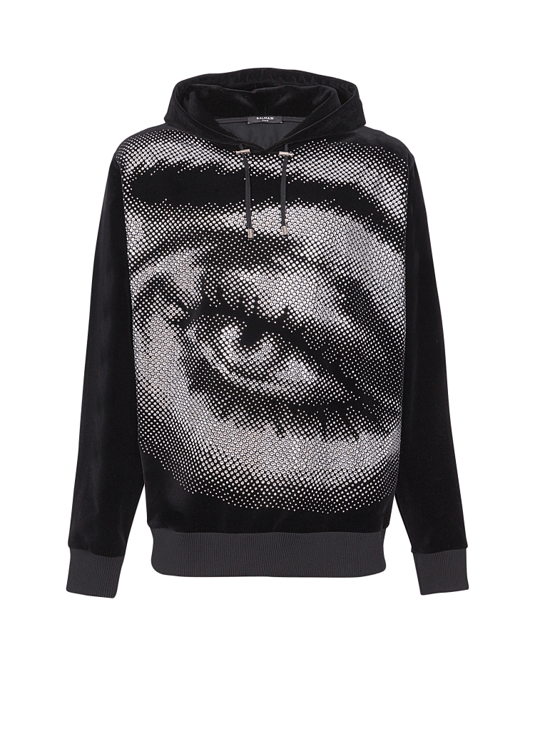 Balmain sequin hoodie hot sale