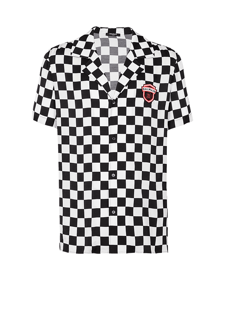 Camisa pijamera de satén Balmain Racing