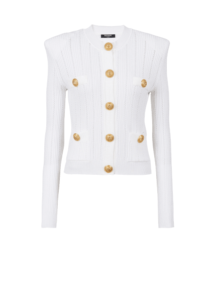 Knit cardigan with gold buttons