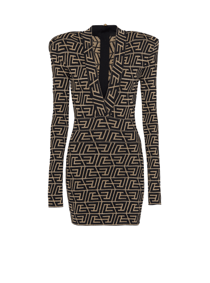 Monogrammed knit dress