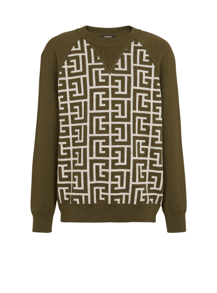 Wool jumper with monogram