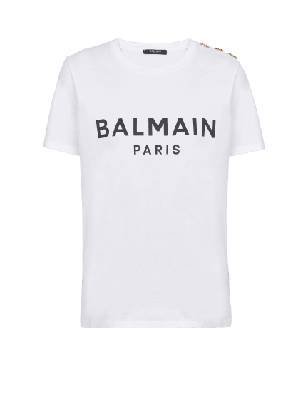 Balmain Paris 프린트 장식 티셔츠