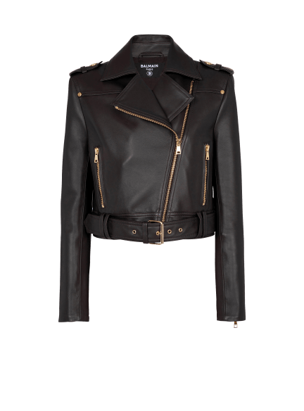 Kurze Bikerjacke aus Leder
