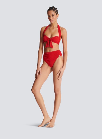 Plain two-piece swimsuit