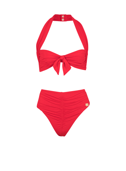 Plain two-piece swimsuit