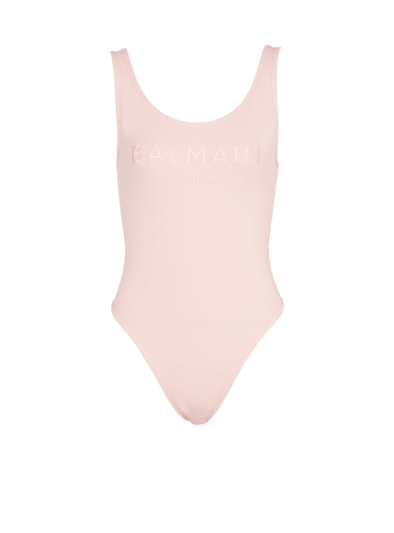 One-piece swimsuit with Balmain Paris embroidery