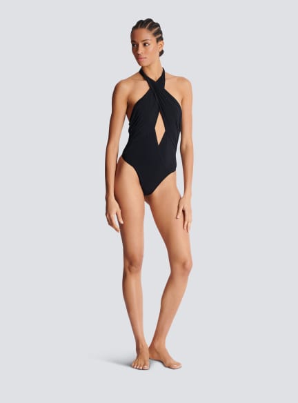Plain one-piece swimsuit