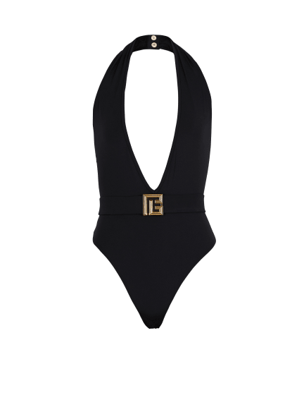 One-piece swimsuit with PB logo
