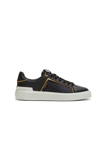 B-Court monogrammed nylon and leather sneakers