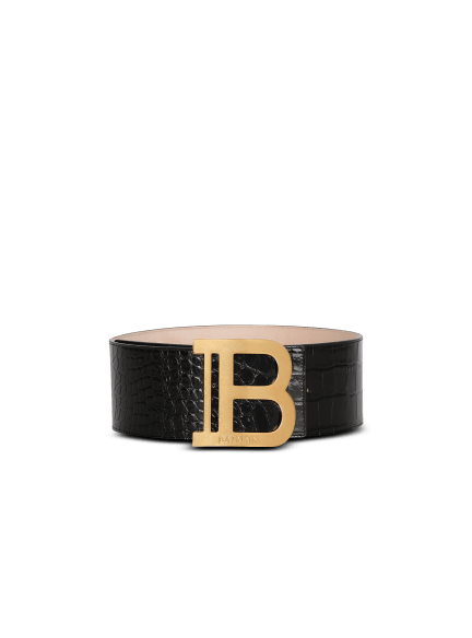 B-Belt in crocodile-print leather
