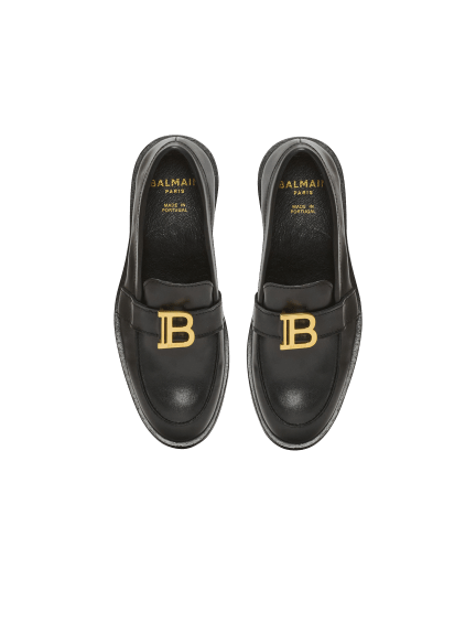 Leather loafers with B logo