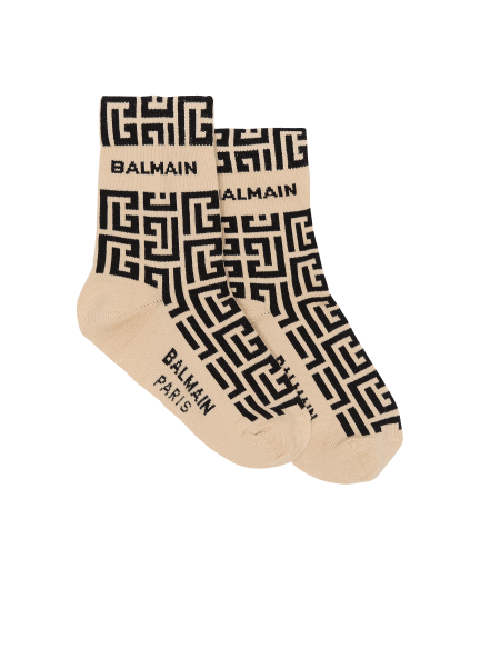 High socks with PB Labyrinth monogram