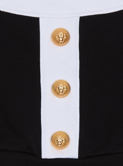 Two-tone top with buttons