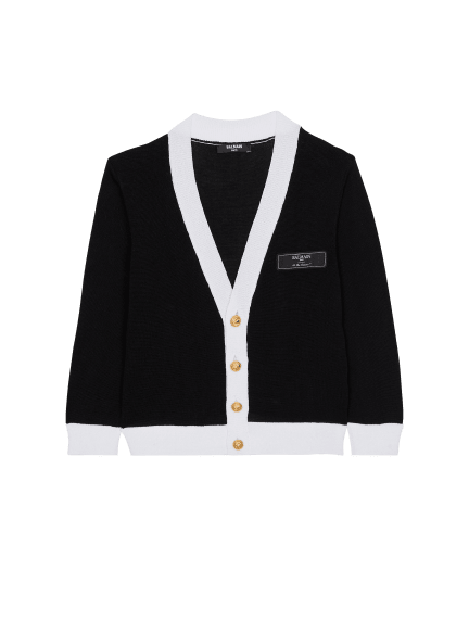 Two-tone knit cardigan