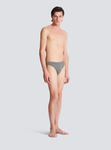 Badehose mit PB Labyrinthe-Monogramm-Print