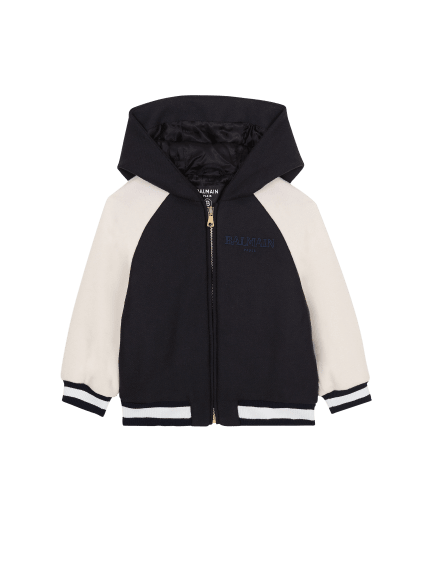 Two-tone hooded jacket