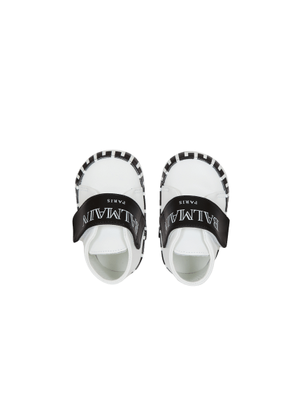 Two-tone trainers with vintage Balmain logo