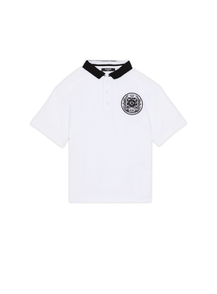 Printed Crest polo shirt