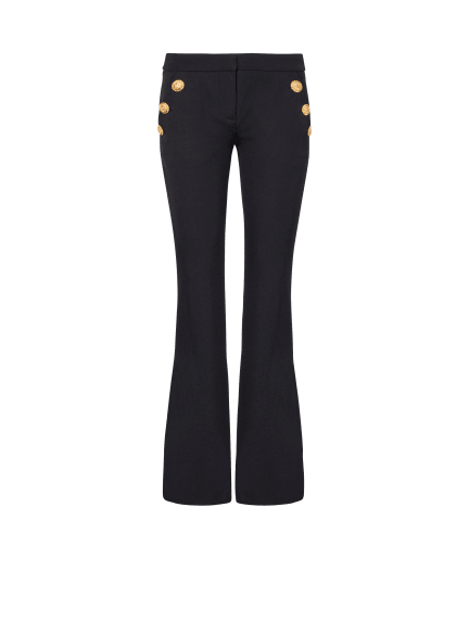 Flared trousers with buttons