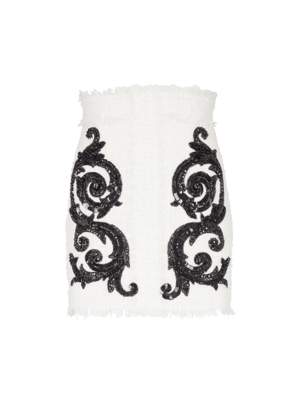 Baroque tweed skirt
