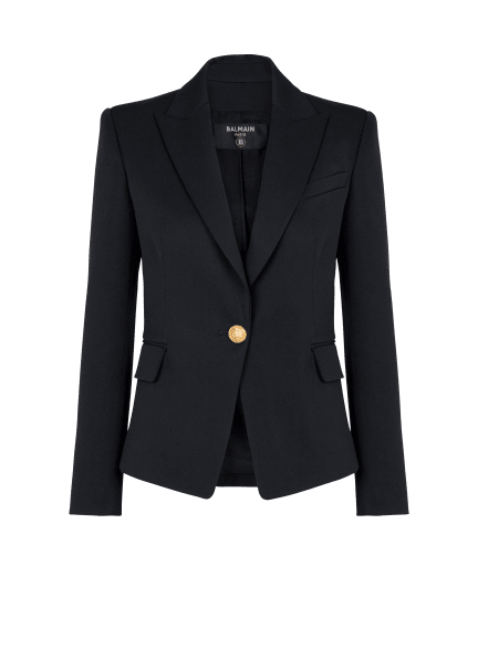 One-button wool blazer