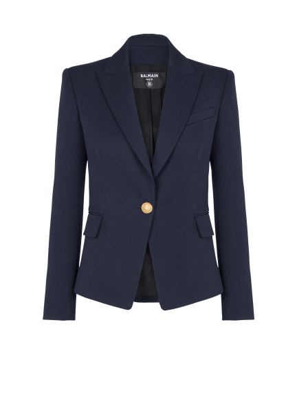 One-button wool blazer