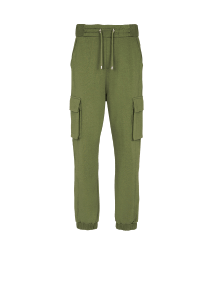 Cargo joggers with Balmain Paris print 