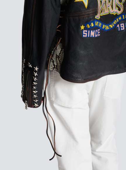 Balmain Western leather biker jacket