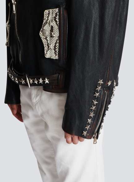 Balmain Western leather biker jacket