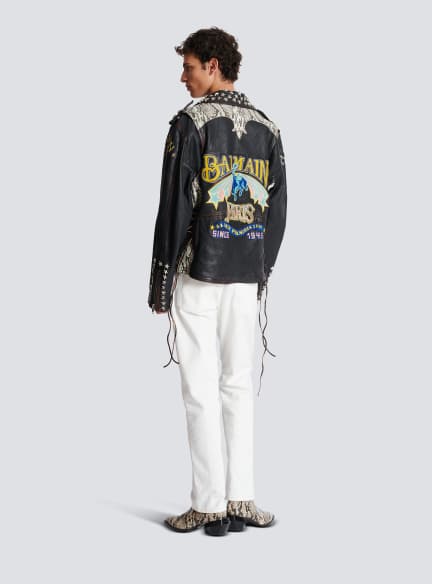 Balmain Western leather biker jacket