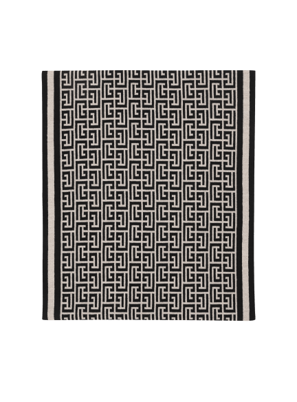 Wool scarf with monogram