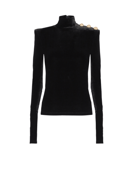 Long-sleeved velvet top