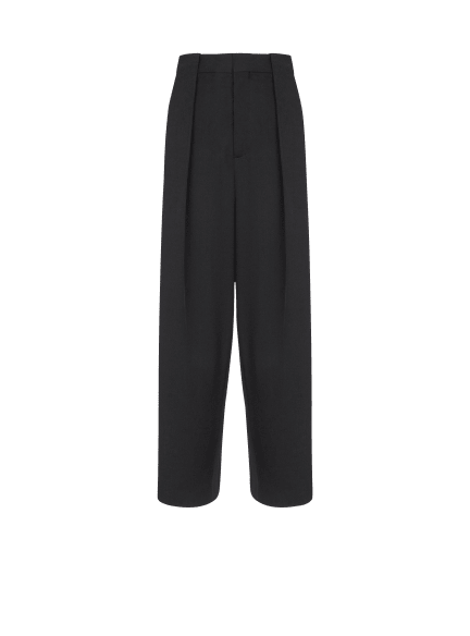 Pleated grain de poudre trousers