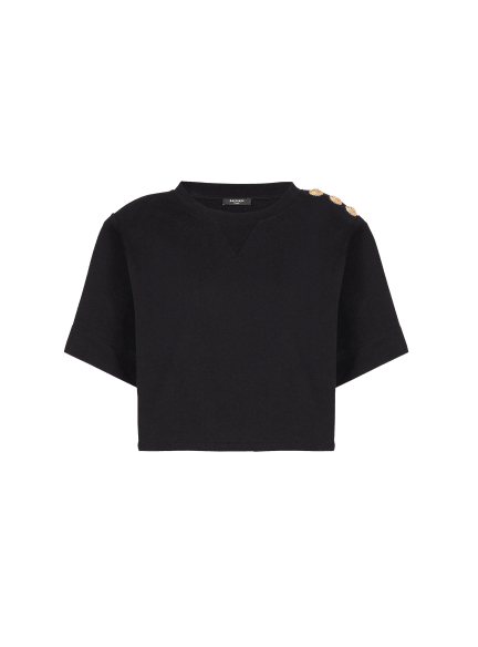 Cropped sweatshirt with buttons