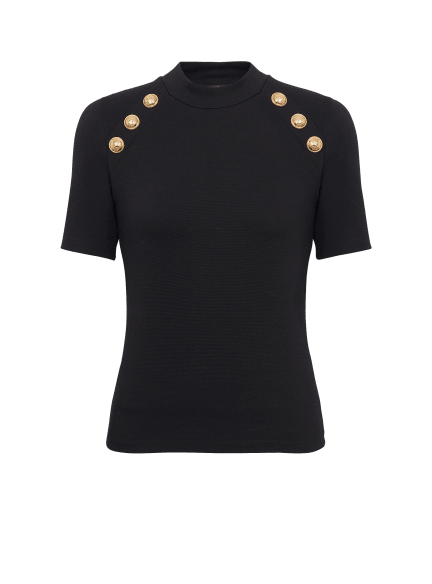 6-button jersey T-shirt
