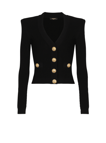 Cropped knit cardigan