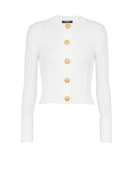Cropped knit cardigan