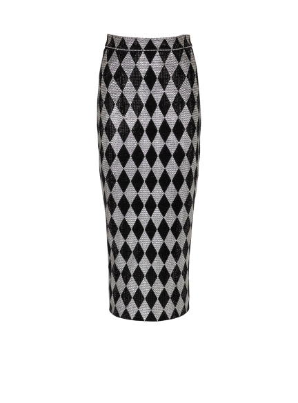 Diamond rhinestone midi skirt