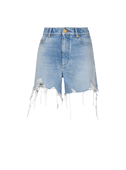 Light blue denim shorts