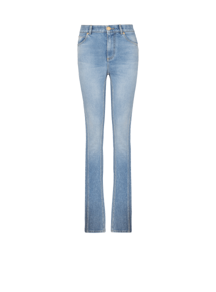 Light blue denim slim-fit jeans
