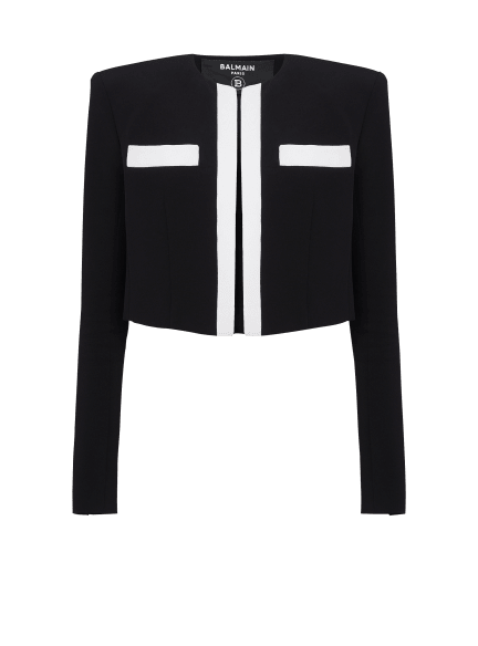 Two-tone crepe Spencer jacket