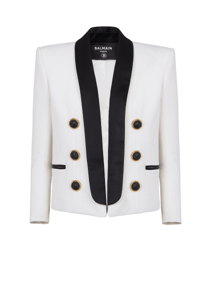 Two-tone edge-to-edge jacket with 6 buttons