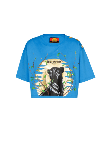 Disney x Balmain: The Lion King - Cropped T-shirt with Cassius Khumalo print