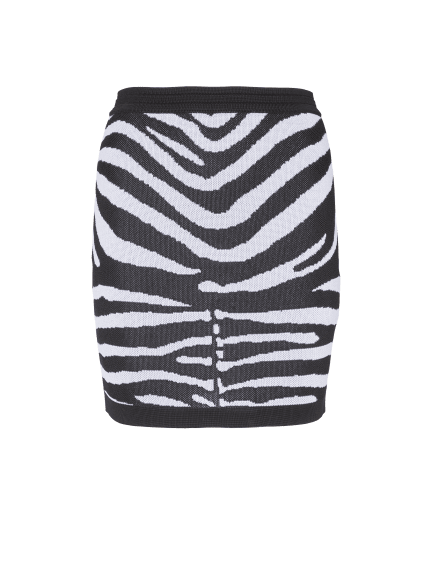 Zebra knit short skirt