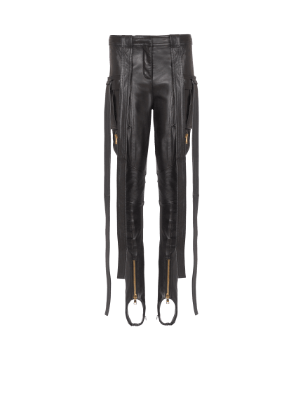 Cargo-Hose aus Leder mit Riemen