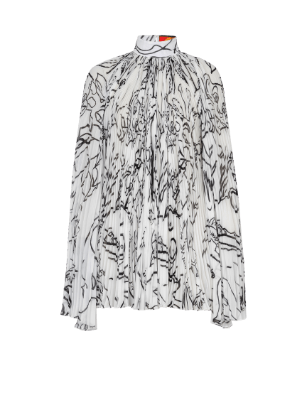 Disney x Balmain: The Lion King - Short pleated dress with Enfant Précoce print