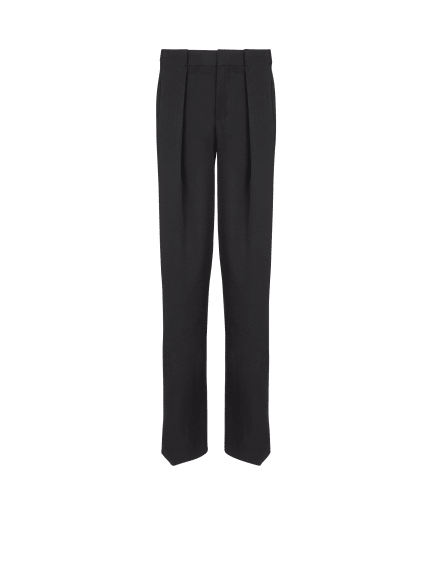 Pleated grain de poudre trousers