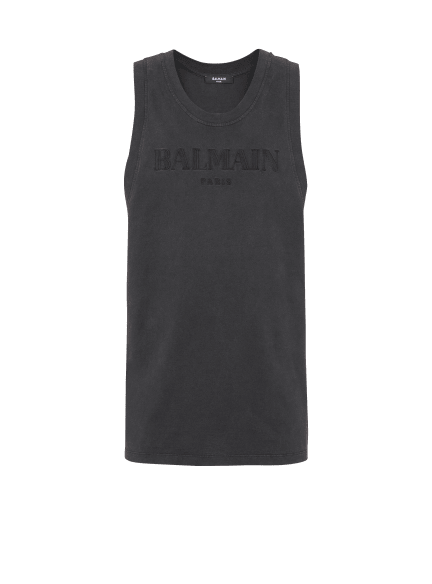 Tank top with Vintage Balmain embroidery