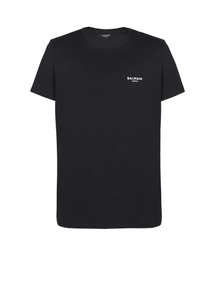 Balmain Paris flocked short-sleeved T-shirt